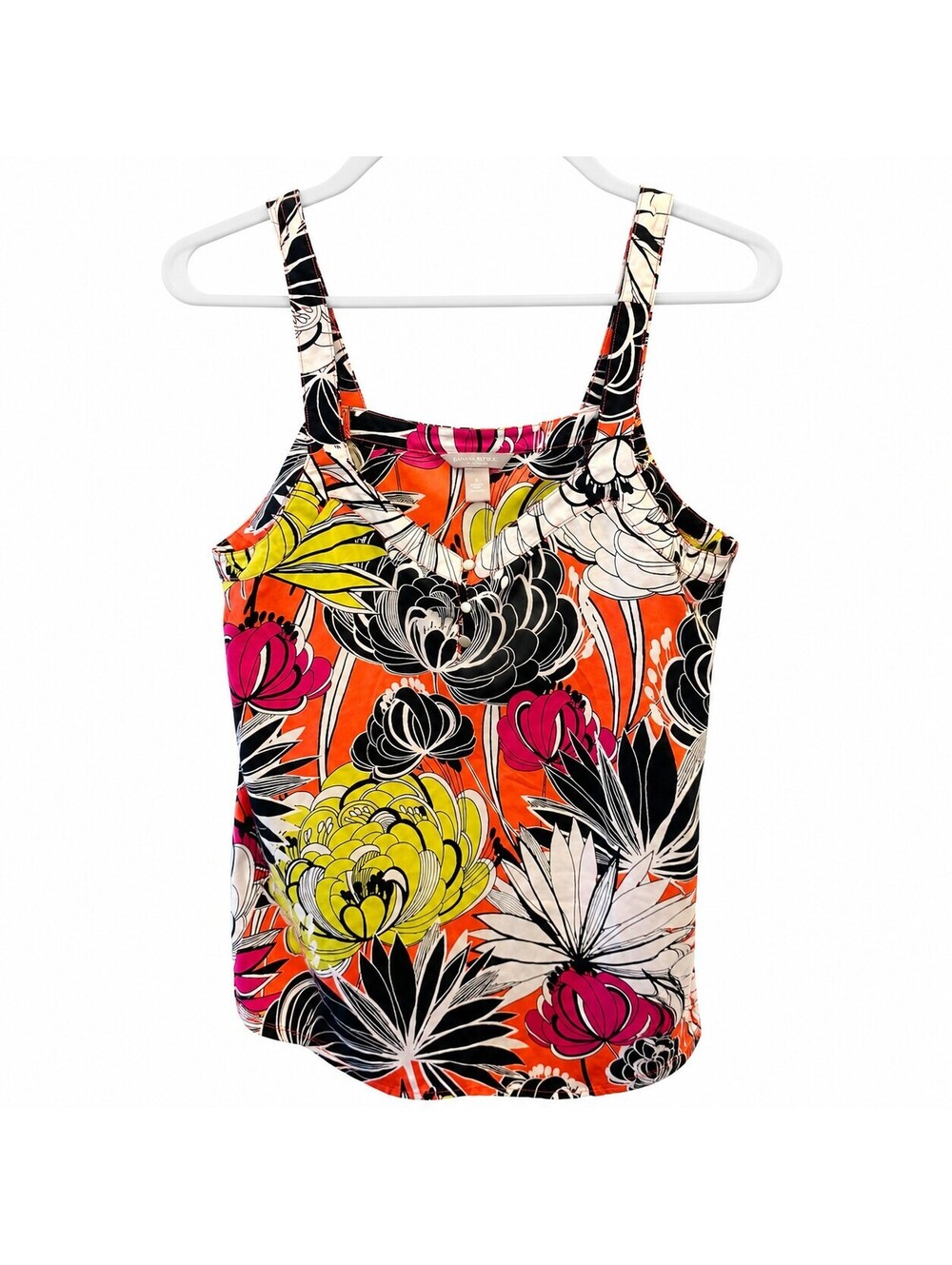 Banana Republic Large Floral Print Sleeveless Polyester Tank Top